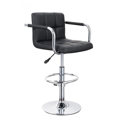 High quality cheap adjustable swivel PU leather  bar chair with armrest